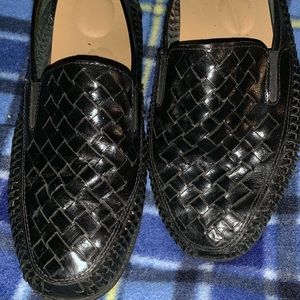 Men’s Black Weave Loafers